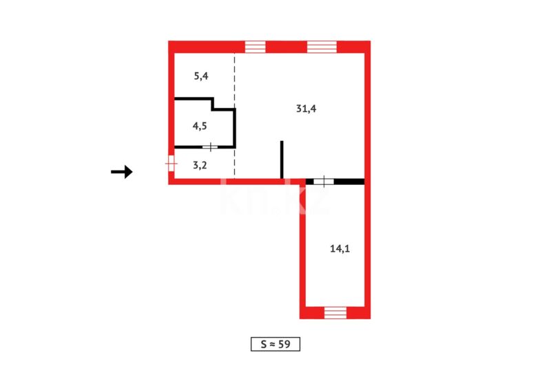 Продажа 3-комнатной квартиры, 58 м² - Продажа трехкомнатных квартир в Казахстане - страница 7 фото 9 из 9