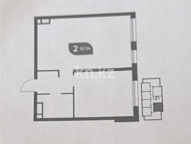 Продажа 2-комнатной квартиры, 53.54 м² - Продажа двухкомнатных квартир в Алатауском р-не Алматы - страница 22 фото 1 из 1