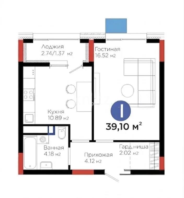 Продажа 1-комнатной квартиры, 39.1 м² - Продажа однокомнатных квартир в Астане - страница 29 фото 1 из 1