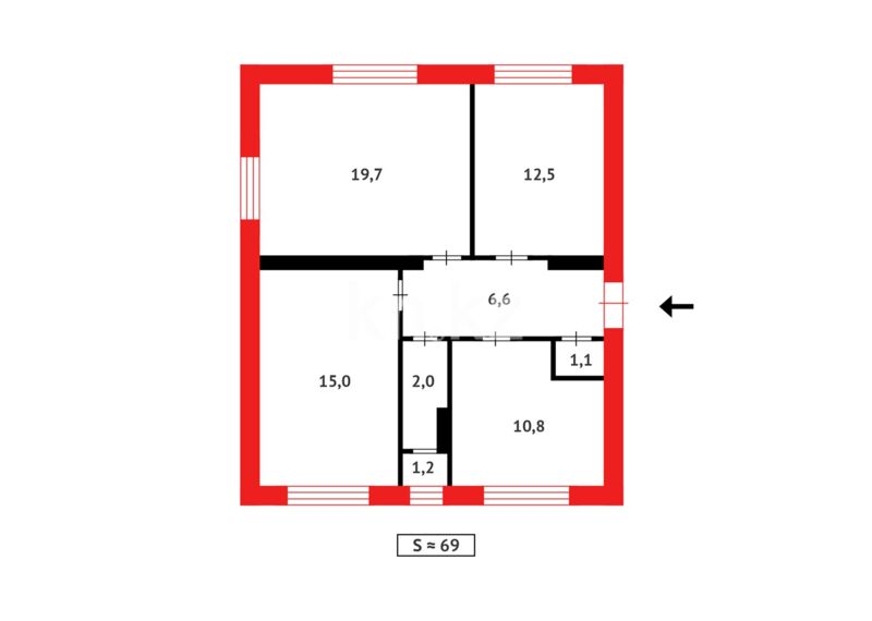 Продажа 3-комнатной квартиры, 68 м² - Аренда квартир помесячно в Акмолинской области фото 10 из 10