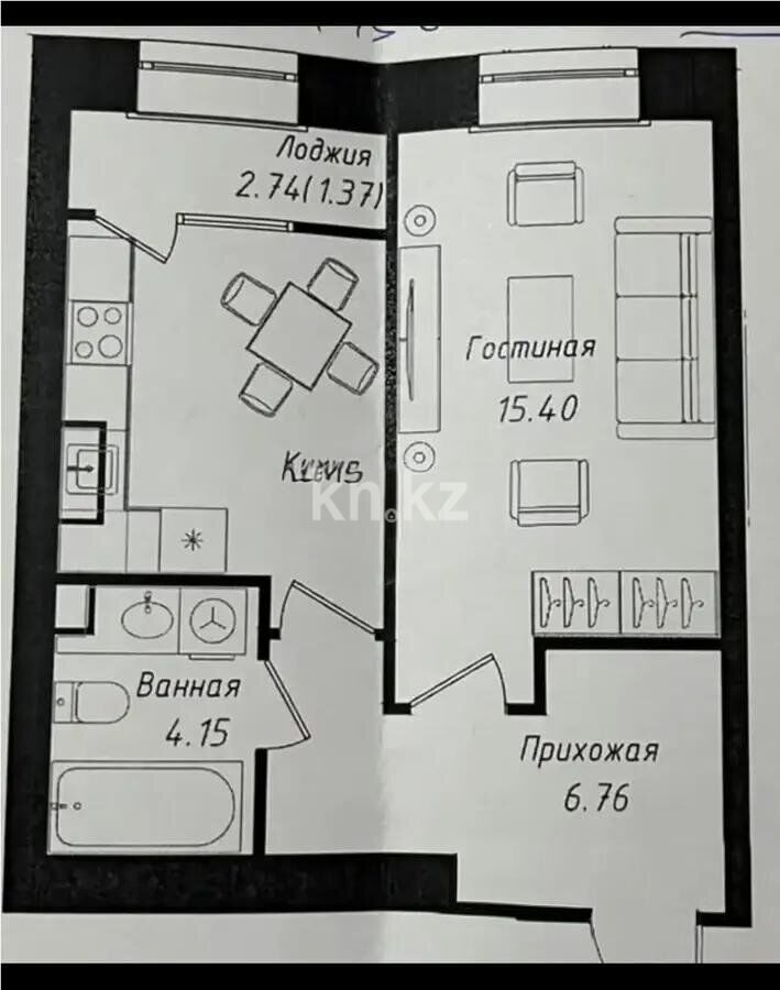 Продажа 1-комнатной квартиры, 37.66 м² - Продажа однокомнатных квартир в Астане - страница 2 фото 1 из 1