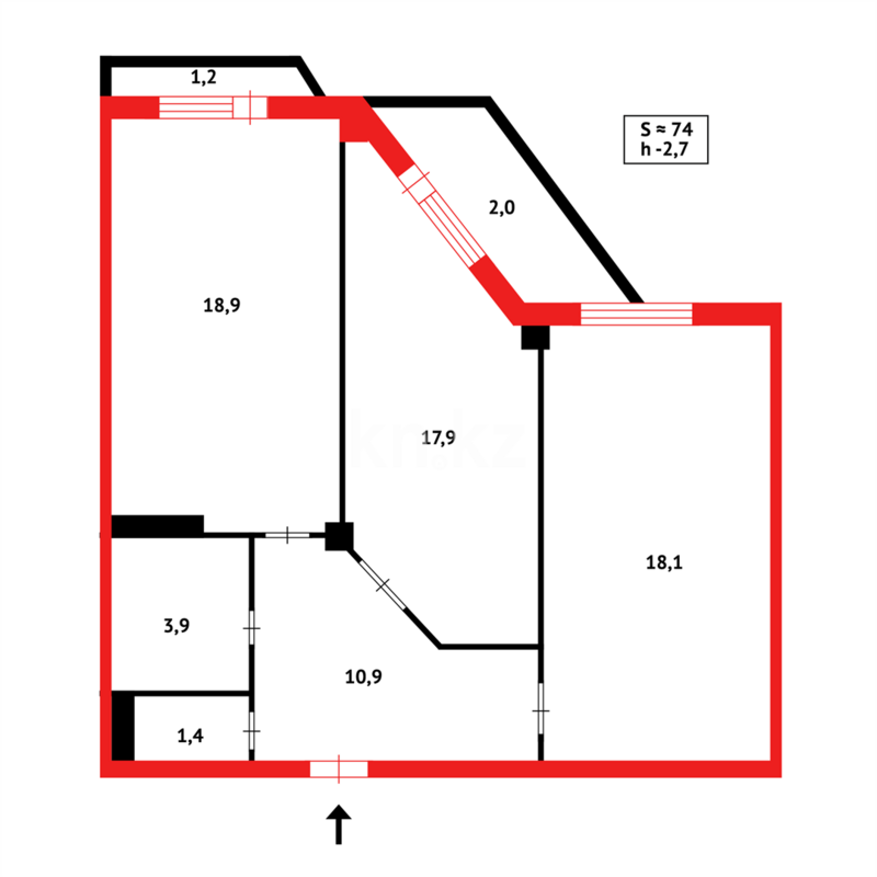 Продажа 2-комнатной квартиры, 74 м² - Продажа двухкомнатных квартир на Юго-Востоке Караганды - страница 21 фото 16 из 16