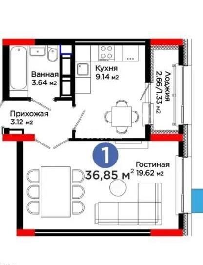 Продажа 1-комнатной квартиры, 37 м² - Продажа однокомнатных квартир в блочном доме в Астане - страница 32 фото 1 из 1
