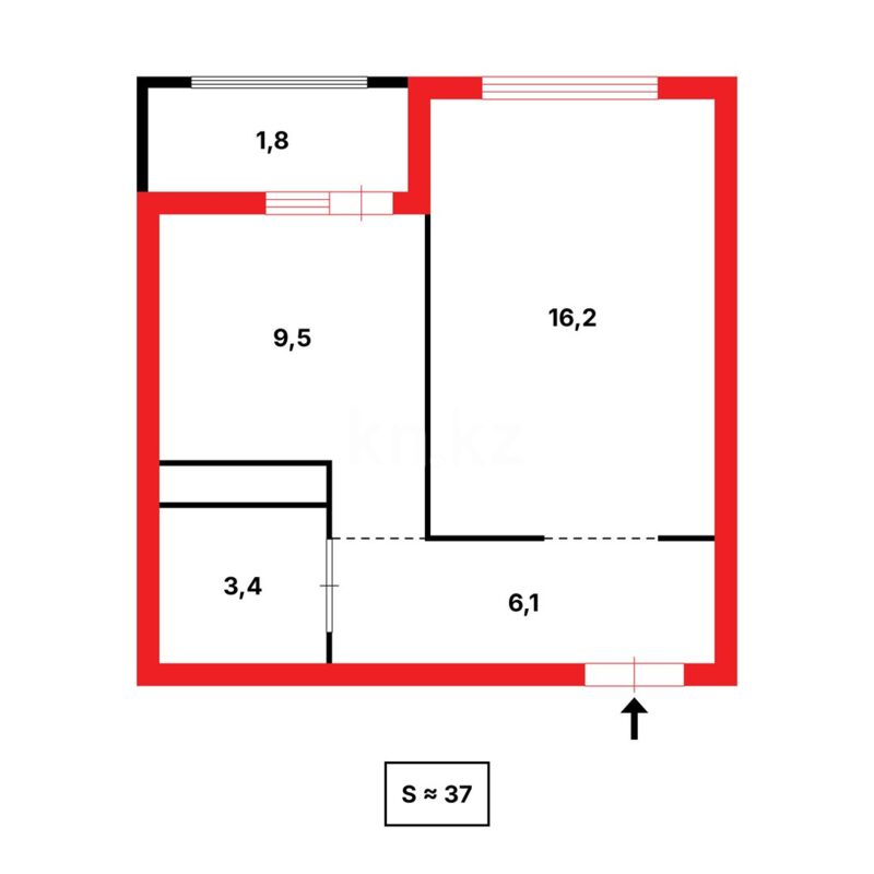 Продажа 1-комнатной квартиры, 36.71 м² - Продажа однокомнатных квартир в Астане - страница 142 фото 2 из 2