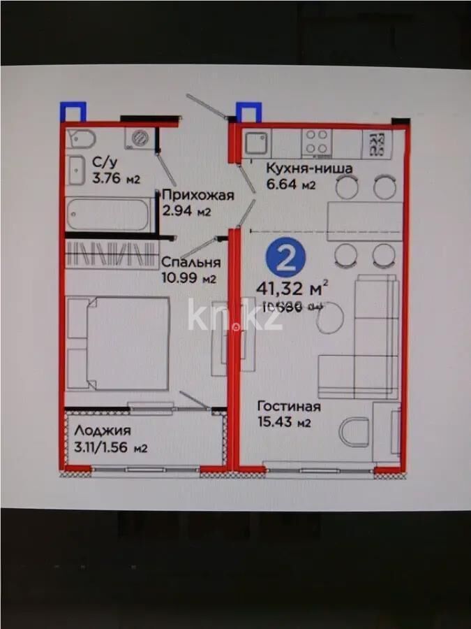 Продажа 2-комнатной квартиры, 41 м² - Продажа двухкомнатных квартир в блочном доме в Казахстане - страница 71 фото 1 из 1