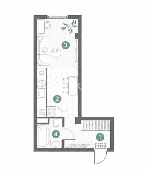 Продажа 1-комнатной квартиры, 30.8 м² - Продажа квартир в Казахстане - страница 13 фото 4 из 4