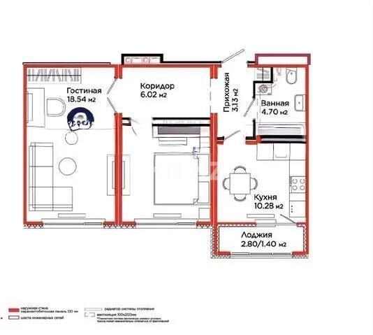 Продажа 2-комнатной квартиры, 56.35 м² - Продажа двухкомнатных квартир в блочном доме в Казахстане - страница 65 фото 1 из 1