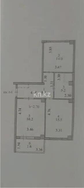 Продажа 2-комнатной квартиры, 61.8 м² - Продажа баз, складов и промышленной недвижимости в Карагандинской области фото 4 из 4