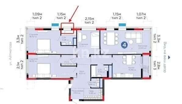 Продажа 4-комнатной квартиры, 126.6 м² - Продажа земельных участков в Усть-Каменогорске фото 1 из 1