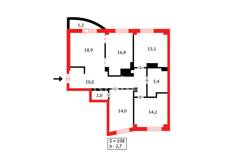 Продажа 4-комнатной квартиры, 107.6 м² - Продажа четырехкомнатных квартир в монолитно-каркасном доме в Казахстане - страница 18 фото 17 из 17