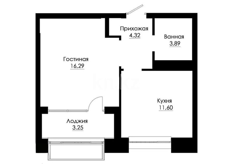Продажа 1-комнатной квартиры, 40 м² - Продажа однокомнатных квартир в монолитно-каркасном доме в Астане - страница 29 фото 1 из 1