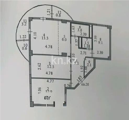 Продажа 4-комнатной квартиры, 74.5 м² - Продажа квартир в блочном доме в Казахстане - страница 7 фото 6 из 6