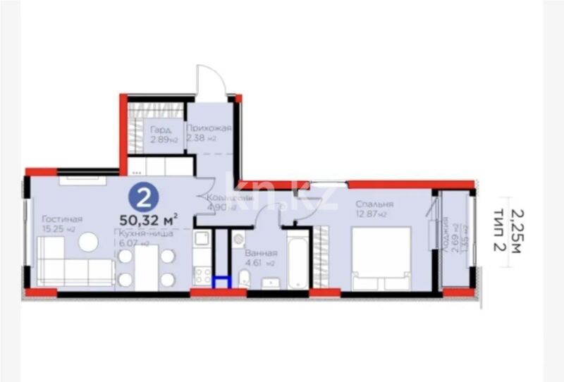Продажа 2-комнатной квартиры, 50.32 м² - Продажа квартир в Казахстане - страница 202 фото 1 из 1