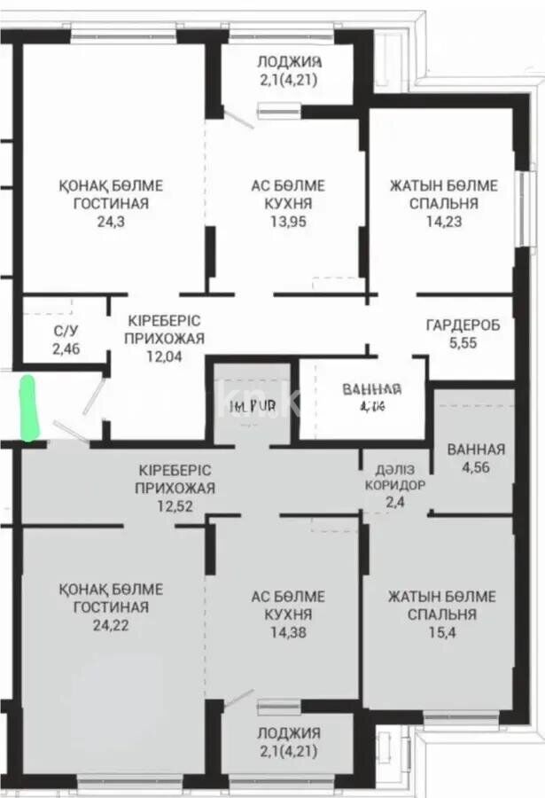 Продажа 4-комнатной квартиры, 161.7 м² - Продажа четырехкомнатных квартир в монолитно-каркасном доме в Казахстане - страница 3 фото 1 из 1