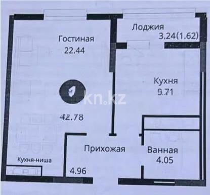 Продажа 1-комнатной квартиры, 43 м² - Продажа однокомнатных квартир в блочном доме в Казахстане - страница 48 фото 1 из 1