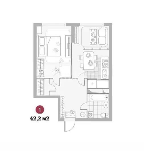Продажа 2-комнатной квартиры, 42.2 м² - Продажа двухкомнатных квартир в Алатауском р-не Алматы - страница 19 фото 1 из 1