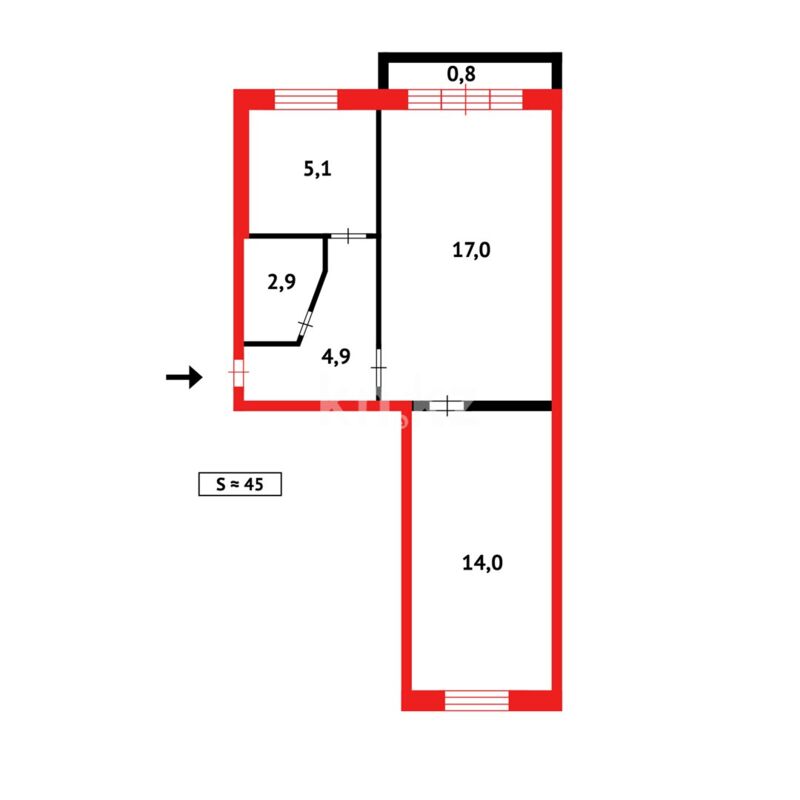 Продажа 2-комнатной квартиры, 44 м² - Продажа квартир в панельном доме в Казахстане - страница 183 фото 10 из 10