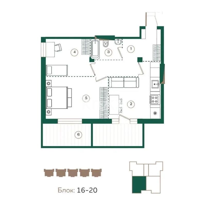 Продажа 3-комнатной квартиры, 69 м² - Продажа трехкомнатных квартир в Бостандыкском р-не Алматы - страница 33 фото 3 из 3