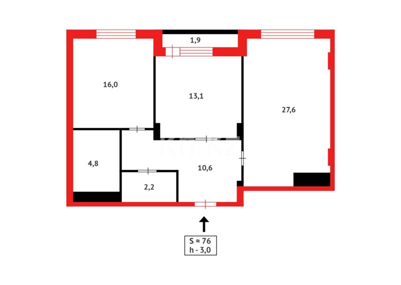 Продажа 3-комнатной квартиры, 76.2 м² - Продажа трехкомнатных квартир в Астане - страница 25 фото 14 из 14