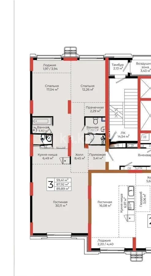 Продажа 3-комнатной квартиры, 90 м² - Продажа трехкомнатных квартир в кирпичном доме в Казахстане - страница 93 фото 5 из 5