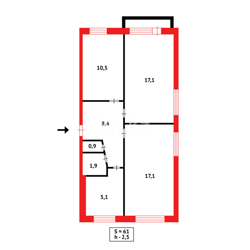 Продажа 3-комнатной квартиры, 61 м² - Продажа трехкомнатных квартир в Темиртау - страница 17 фото 15 из 15