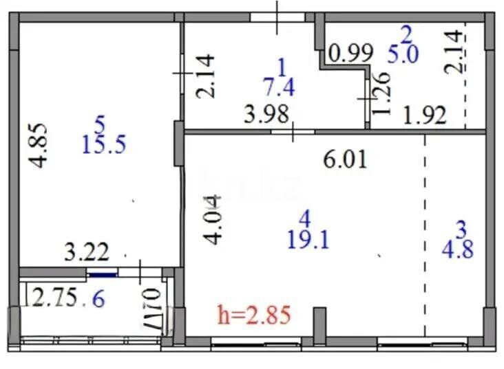 Продажа 2-комнатной квартиры, 53.3 м² - Продажа двухкомнатных квартир в монолитно-каркасном доме в Казахстане - страница 31 фото 5 из 5