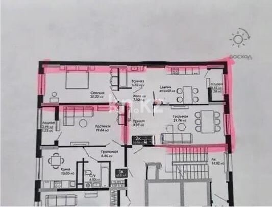 Продажа 2-комнатной квартиры, 74 м² - Продажа квартир в блочном доме в Астане - страница 2 фото 4 из 4