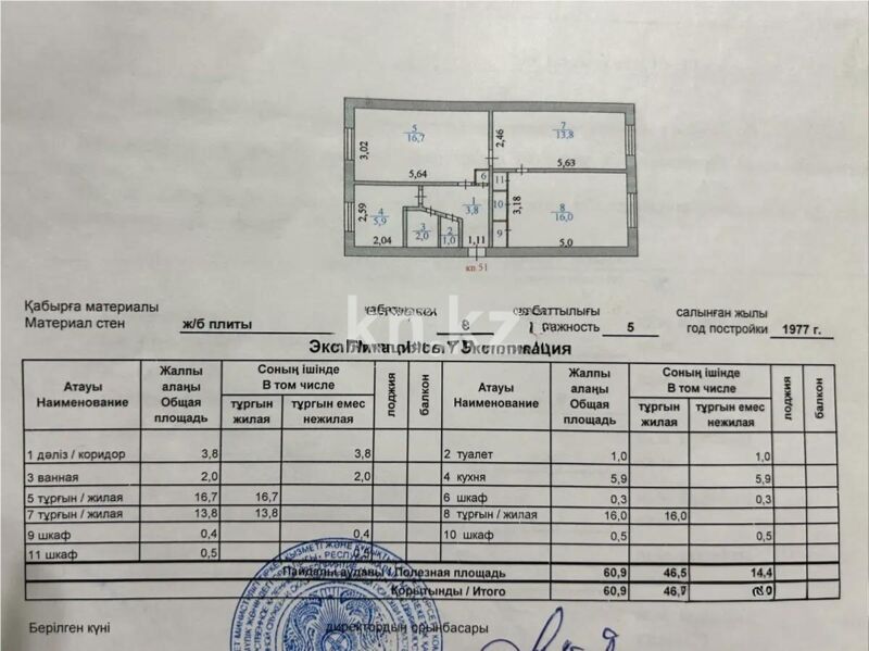 Продажа 3-комнатной квартиры, 61 м² - Продажа квартир в р-не Сарыарка Астаны - страница 4 фото 6 из 6