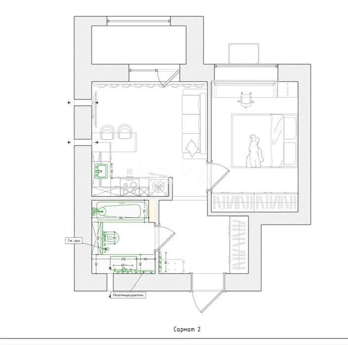 Продажа 1-комнатной квартиры, 38 м² - Продажа квартир от собственников в Караганде - страница 6 фото 1 из 1