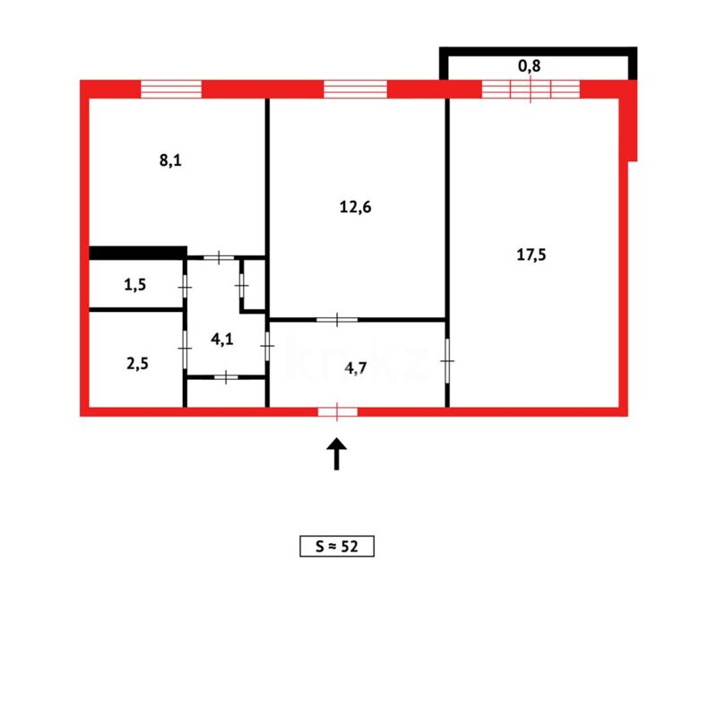 Продажа 2-комнатной квартиры, 52 м² - Продажа квартир в панельном доме в Казахстане - страница 52 фото 6 из 6