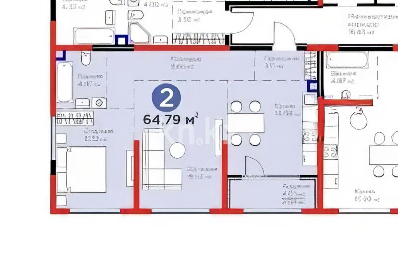 Продажа 2-комнатной квартиры, 65 м² - Продажа двухкомнатных квартир в Турксибском р-не Алматы - страница 17 фото 1 из 1