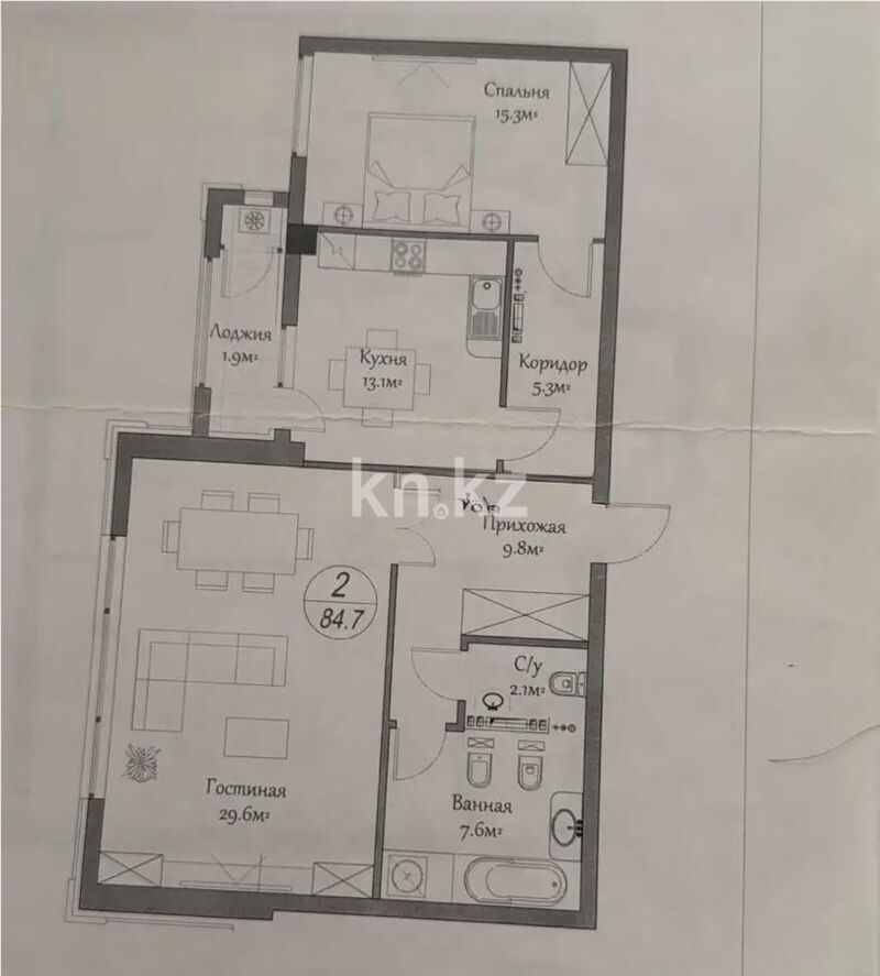 Продажа 3-комнатной квартиры, 84.7 м² - Продажа квартир в монолитно-каркасном доме в Астане - страница 104 фото 6 из 6