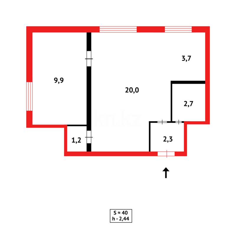 Продажа 2-комнатной квартиры, 39 м² - Продажа двухкомнатных квартир в кирпичном доме в Казахстане - страница 125 фото 7 из 7