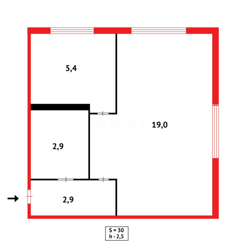 Продажа 1-комнатной квартиры, 30 м² - Продажа однокомнатных квартир в панельном доме в Караганде - страница 8 фото 6 из 6