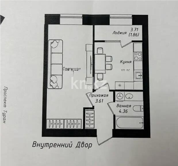 Продажа 1-комнатной квартиры, 40 м² - Продажа квартир в кирпичном доме в Казахстане - страница 23 фото 1 из 1