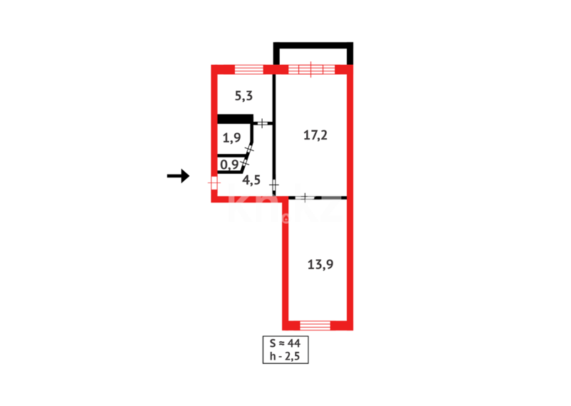 Продажа 2-комнатной квартиры, 45 м² - Продажа двухкомнатных квартир в панельном доме в Темиртау - страница 7 фото 11 из 11