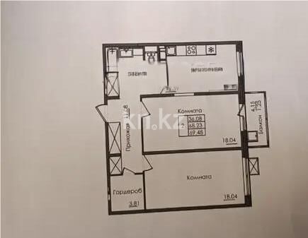 Продажа 2-комнатной квартиры, 70 м² - Продажа двухкомнатных квартир в блочном доме в Казахстане - страница 73 фото 1 из 1