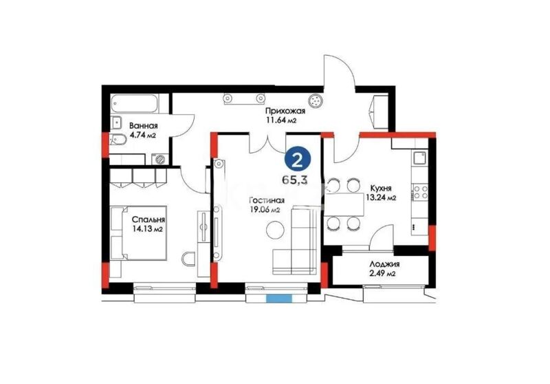 Продажа 2-комнатной квартиры, 66 м² - Продажа двухкомнатных квартир в р-не Есиль Астаны - страница 15 фото 3 из 3