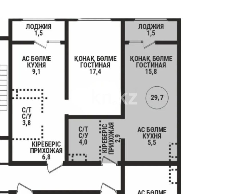 Продажа 1-комнатной квартиры, 30.2 м² - Продажа квартир в Алматы - страница 60 фото 1 из 1