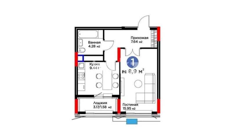 Продажа 1-комнатной квартиры, 39 м² - Продажа однокомнатных квартир в р-не Есиль Астаны - страница 21 фото 1 из 1