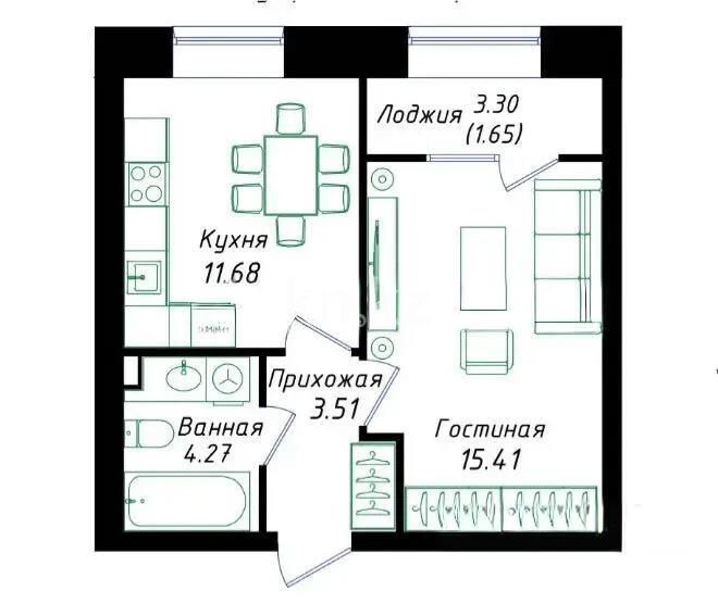 Продажа 1-комнатной квартиры, 36.51 м² - Продажа квартир в блочном доме в Астане - страница 4 фото 1 из 1