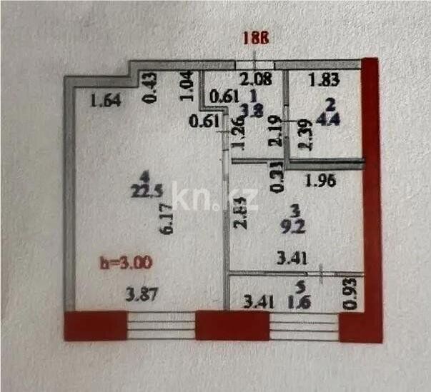 Продажа 1-комнатной квартиры, 41.5 м² - Продажа баз, складов и промышленной недвижимости в Акмолинской области фото 1 из 1
