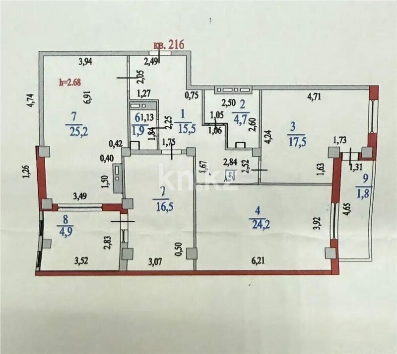 Продажа 3-комнатной квартиры, 112.2 м² - Продажа трехкомнатных квартир в р-не Алматы Астаны - страница 3 фото 7 из 7