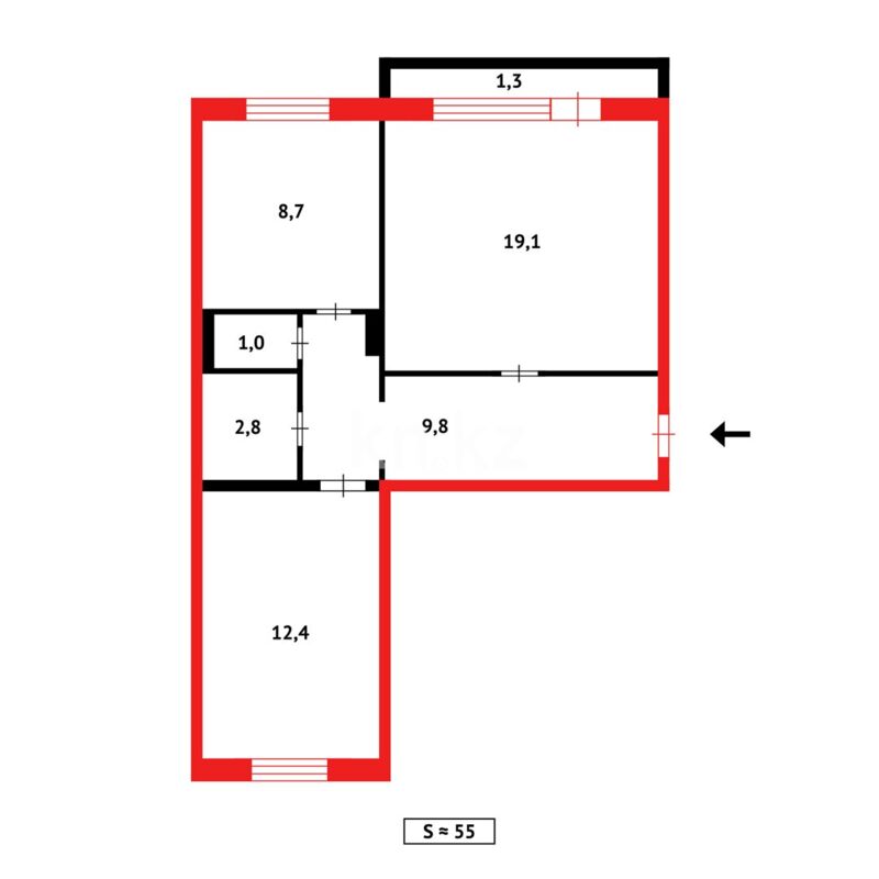 Продажа 2-комнатной квартиры, 54 м² - Продажа квартир на Юго-Востоке Караганды - страница 10 фото 15 из 15
