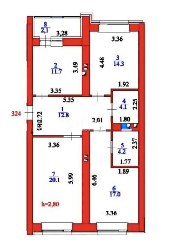 Продажа 3-комнатной квартиры, 86.3 м² - Продажа квартир в р-не Сарайшык Астаны - страница 3 фото 1 из 1
