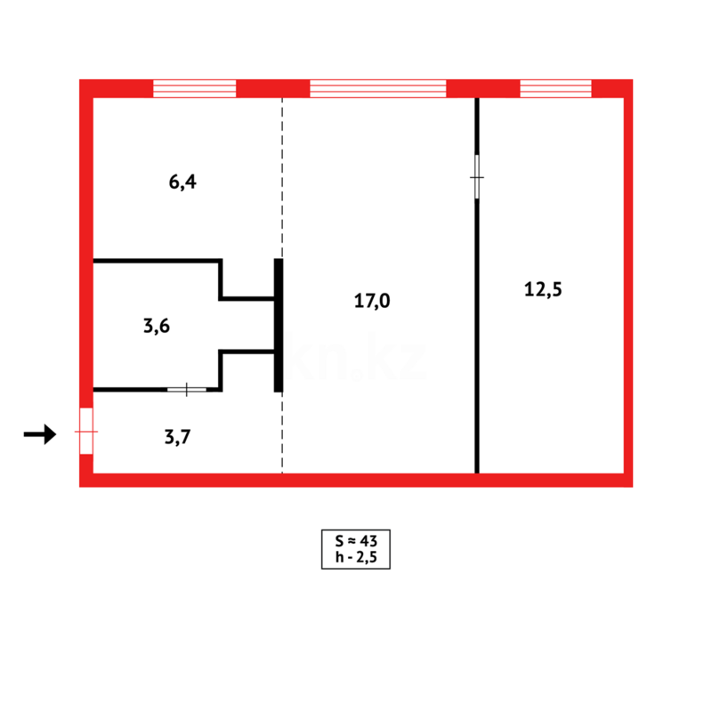 Продажа 2-комнатной квартиры, 45 м² - Продажа двухкомнатных квартир в Городе Караганды - страница 4 фото 6 из 6