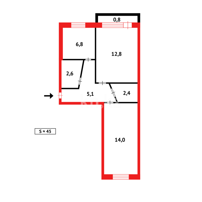Продажа 2-комнатной квартиры, 44 м² - Продажа двухкомнатных квартир в панельном доме в Темиртау - страница 11 фото 16 из 16
