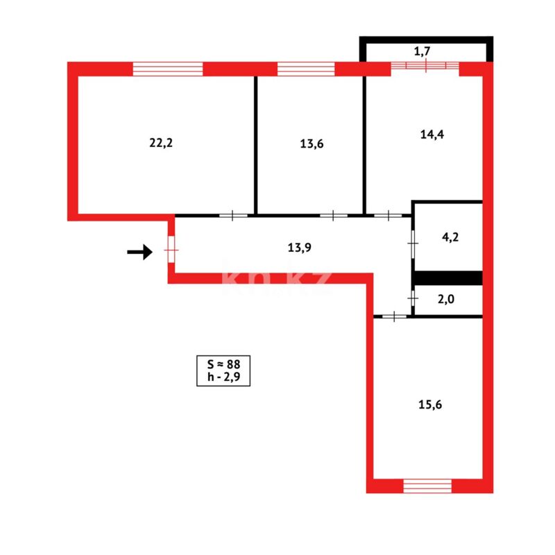 Продажа 3-комнатной квартиры, 85 м² - Продажа квартир в Казахстане - страница 1075 фото 6 из 6