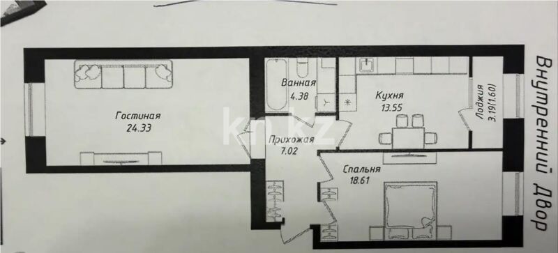 Продажа 2-комнатной квартиры, 70 м² - Продажа двухкомнатных квартир в р-не Нура Астаны - страница 65 фото 1 из 1