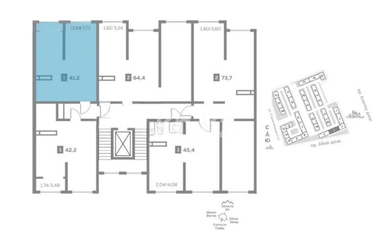 Продажа 1-комнатной квартиры, 41.2 м² - Продажа квартир от собственников в Алматы - страница 5 фото 1 из 1